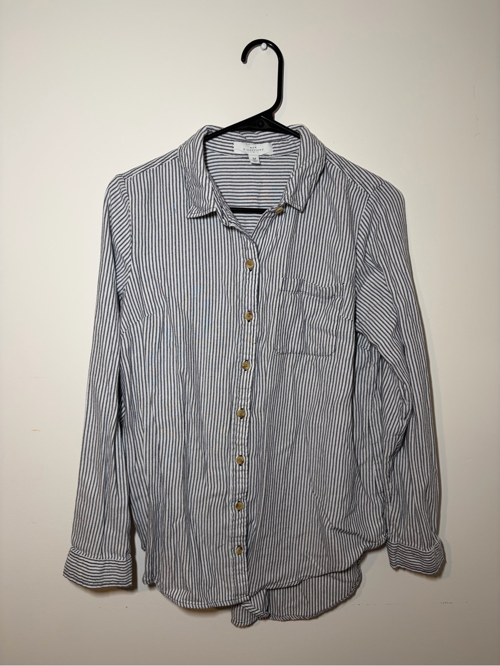 new directions Blue and White Striped Button-Down Shirt